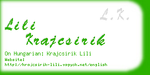 lili krajcsirik business card